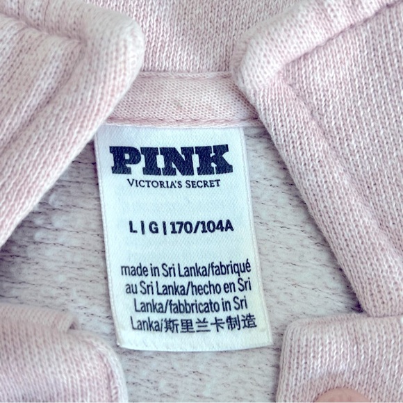 PINK Victoria's Secret Women Sweatshirt Large Pink Campus Collar Cropped - Picture 4 of 7